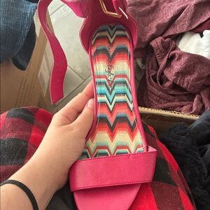 American Eagle Outfitters Pink Heeled Sandals